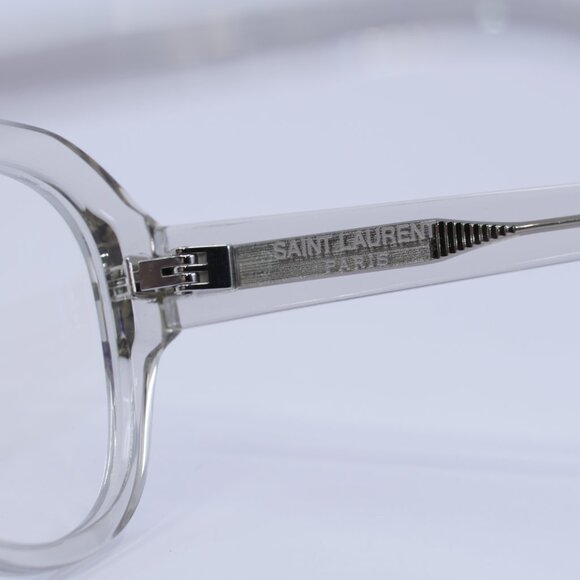 Saint Laurent SL411 004 Eyeglasses Transparent 57mm Square Frame - Picture 7 of 11
